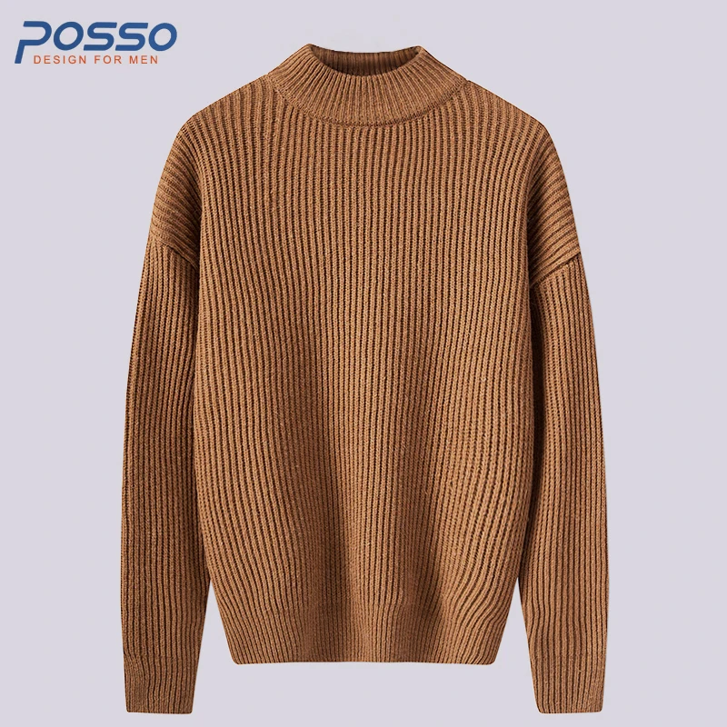 Fashion Men Sweater Knitted Crew Neck Winter Autumn Warm