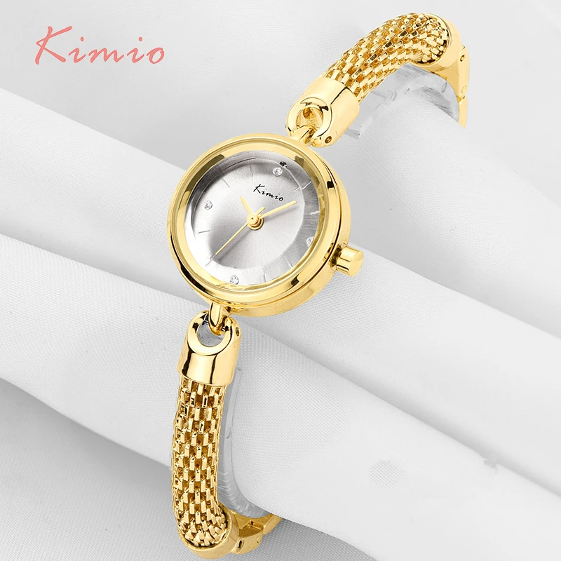 

KIMIO Ladies Simple Small Dial Mesh Bracelet Band Woman Watches 2018 Brand Luxury Watch Women Gold Wrist Watches For Women Clock