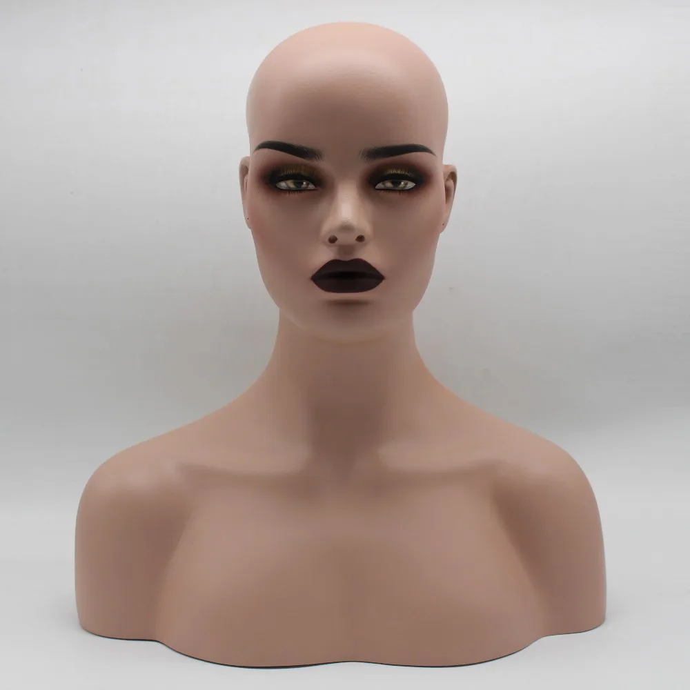 Buy Female Realistic Fiberglass Mannequin Head Bust