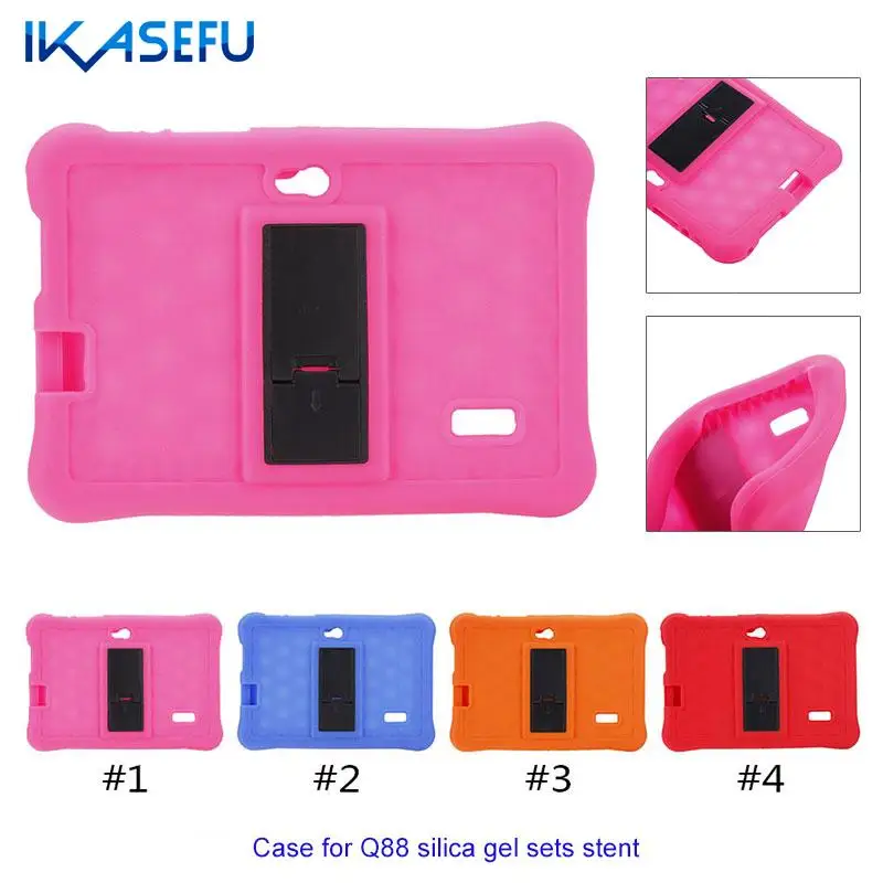 

IKASEFU For Q88 7.0 Silicone Case Rubber Protective Case Cover for Q88 Coque with Stand Holder Anti-resistance Shell Q88 Skin