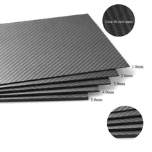 HCF006 2pcs 2.0X400X500mm 100% Carbon Fiber Twill Matte Sheet