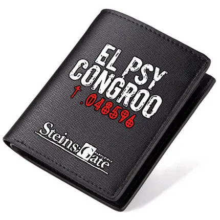 Модные бумажники Steins Gate EL PSY congro короткие светящиеся из искусственной кожи с