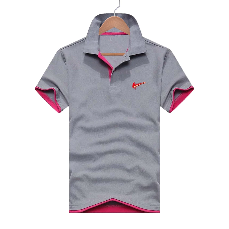 Men's Clothing 2019 Top Men's Polo Shirt Pattern Short-sleeved Polo Shirt 14 Color Cotton Fiber Casual Sports Polo Shirt