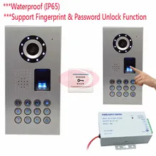 IP65 Fingerprint/Code Video Phone Intercom Doorbell Camera Video Intercom CCD Camera 700lines+12V Access Control Power Supply