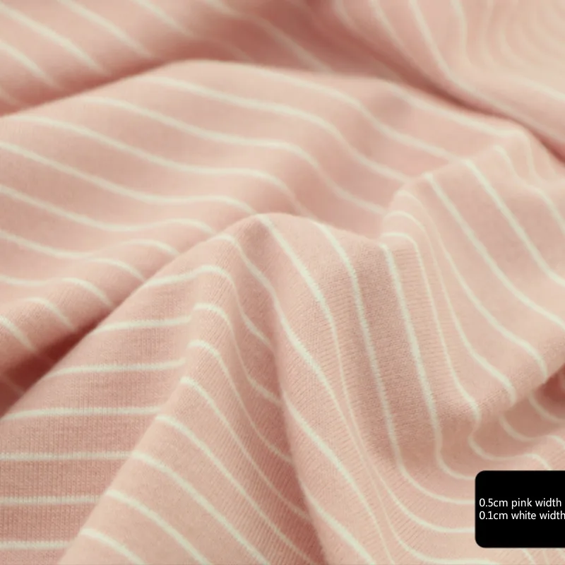 Классическая полосатая трикотажная ткань, эластичная хлопковая ткань для летней футболки