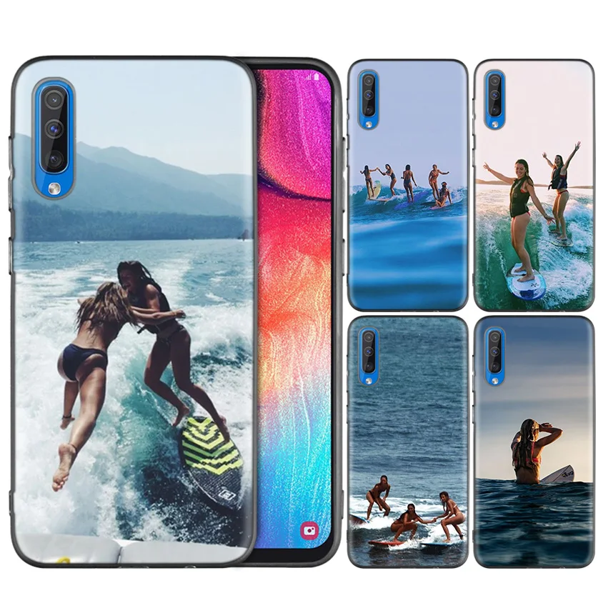 

Black Silicone Soft Case Bag Cover for Samsung Galaxy A7 2018 A10 A20 A30 A40 A50 A60 A70 A20E Note 10 M40 Coque Capa Surfboard