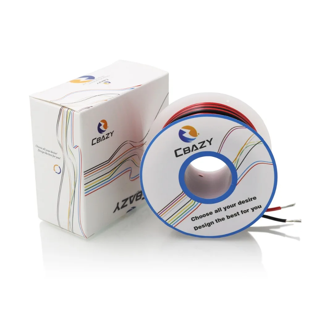 CBAZY 22AWG 2 контактный жесткий провод красный и черный 22ga кабель удлинитель