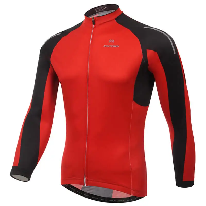 

XINTOWN Team Men/Women Sportswear Cycling Jersey Ropa Ciclismo Bike Bicycle Red Long Sleeve Cycling Clothing Breathable Material