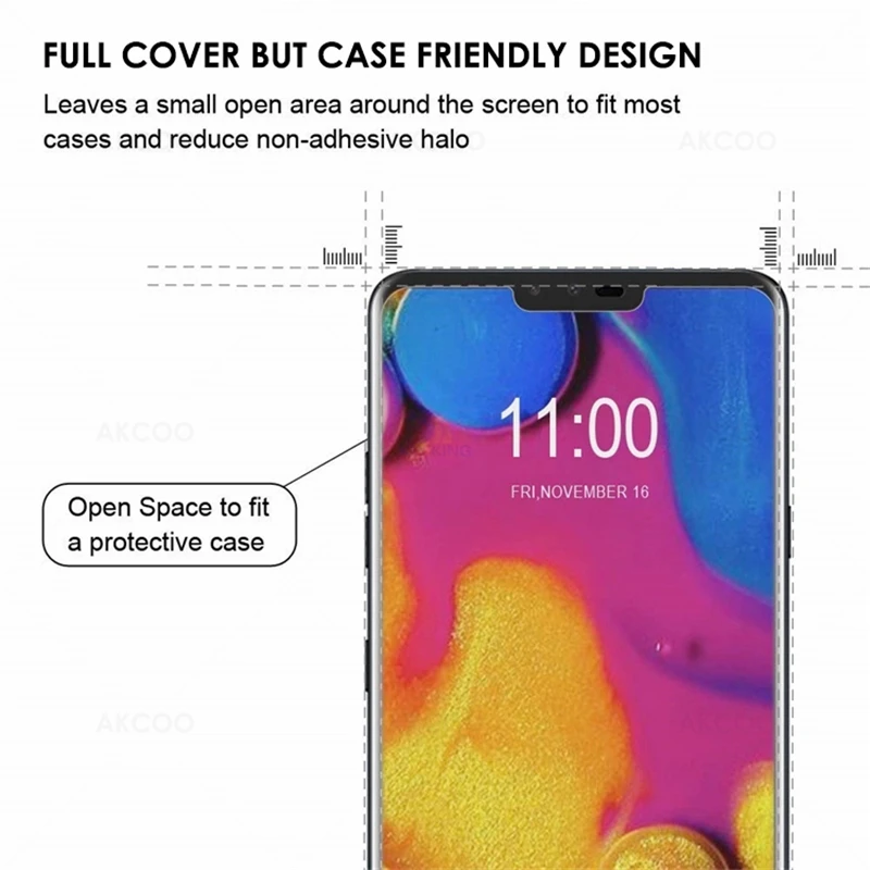 Akcoo 3D منحني الزجاج المقسى ل LG V30 V40 G7 G8 V50 ThinQ واقي للشاشة فيلم UV السائل كامل الغراء فيلم ل LG H930 فيلم