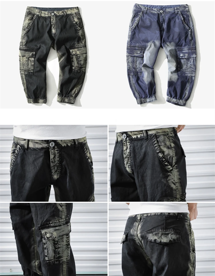 Летние мужские новые модные синие потертые камуфляжные хип-хоп джинсы для скейтборда короткие комбинезоны мужские пляжные джинсовые шорты бермуды 40
