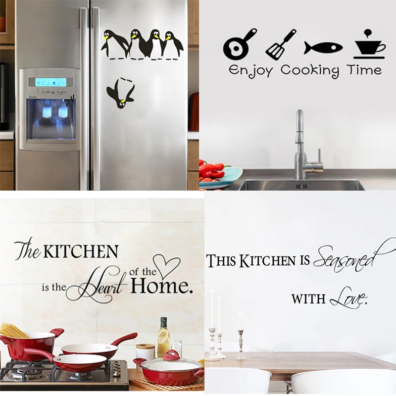 Kitchen wall stickers Spoon Fork restaurant adesivo de paredes decals art posters Sofa Wall Home Decoration