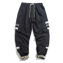 Мужские модные брюки для хип-хопа, повседневная верхняя одежда, прямые брюки, длинные брюки, спортивные штаны, Новые однотонные повседневные штаны с карманами