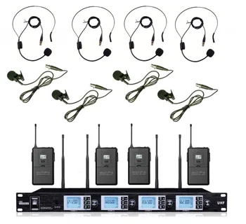 

Bolymic 4X100Ch microfono inalambrico UHF Lavalier microphone Headset Microphone System