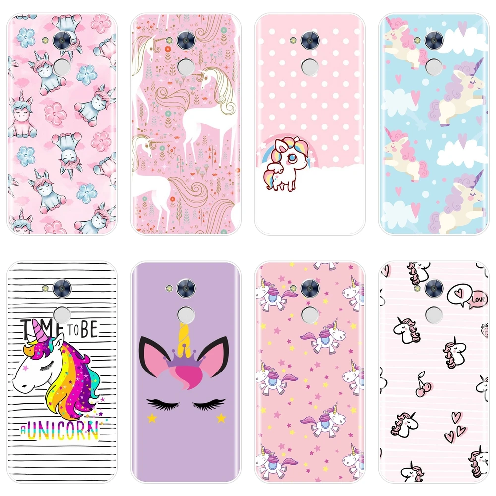 

Pink Phone Case For Huawei Honor 4C 5C 6C 6A Pro Soft Cute Unicorn Painted Cover For Huawei Honor 4X 5A 5X 6 6X 5C Case Silicone