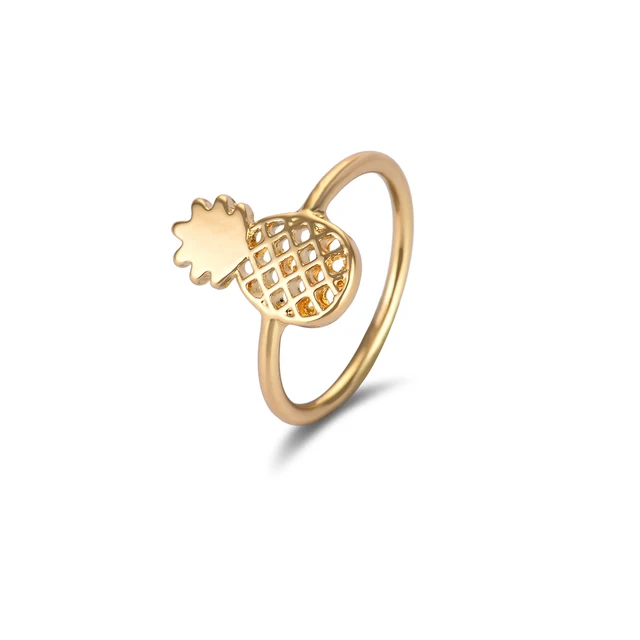 Jisensp Unique Adjustable Anillos Cute Pineapple Rings Gold Color Knuckle Rings Jisensp Unique Adjustable Anillos Cute Pineapple Rings Gold Color Knuckle Rings