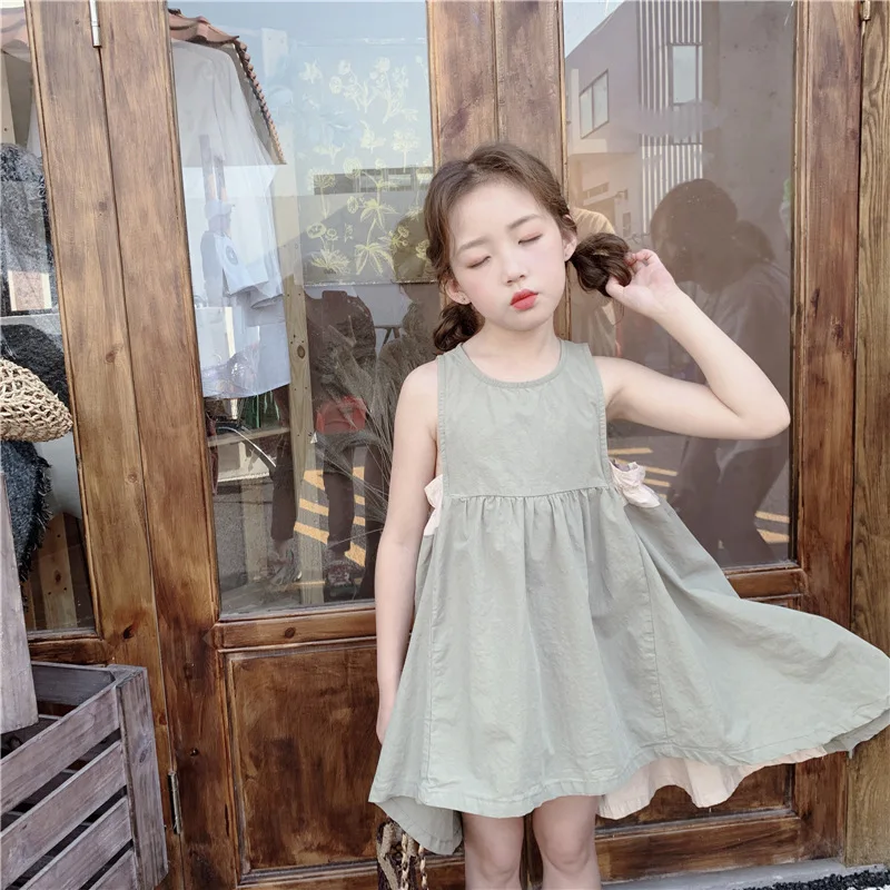 

Kids Dresses for Girls 2019 Baby Summer Dress Children Sundress Toddler Cotton Dress Patchwork Back Is Longer Than Front,#5252