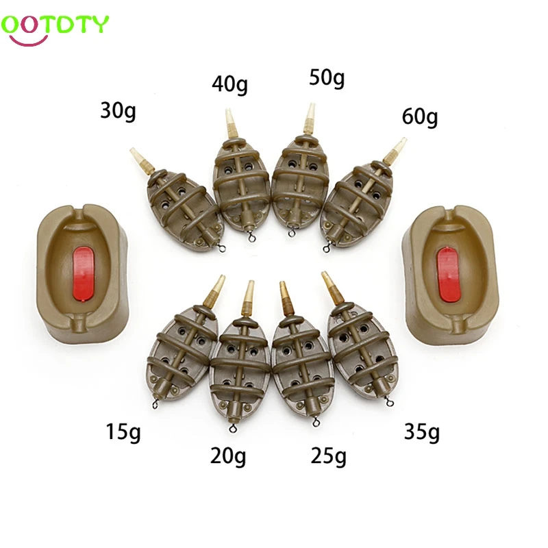 1 комплект Инлайн метод Карп Рыболовные катушки, Рыболовные катушки 4 кормушки 15/20/25/35g 30/40/50/60 г пресс-форм рыболовные снасти аксессуары