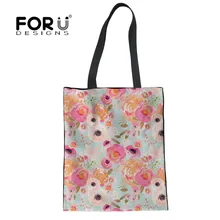 FORUDESIGNS Женская Холщовая Сумка Indy Bloom розовый плюшевый цветочный принт многоразовые продуктовые сумки через плечо женская сумка для супермаркета