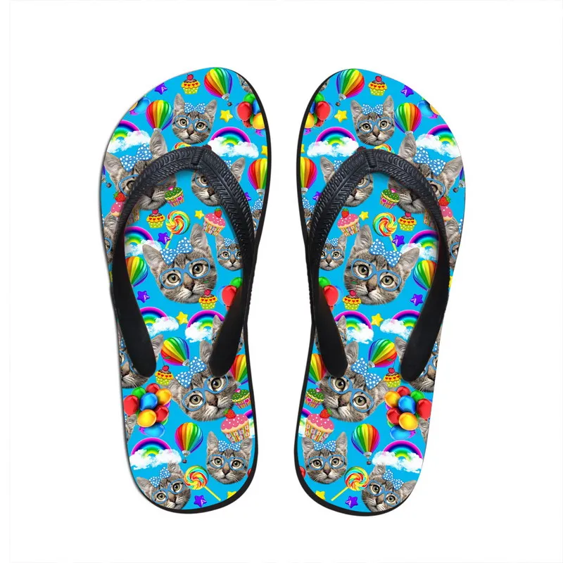 Cat 3D Printed Flip Flops NonSlip Slipper Kawaii Store KawaiiMerch