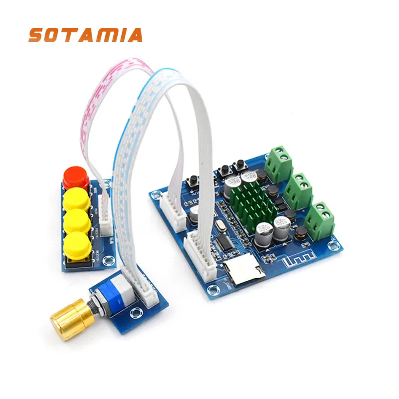 

SOTAMIA Bluetooth Digital Power Amplifier Audio Board 2x30W 2.0 Sound Amplifier With Volume Adjustment Potentiometer Support TF