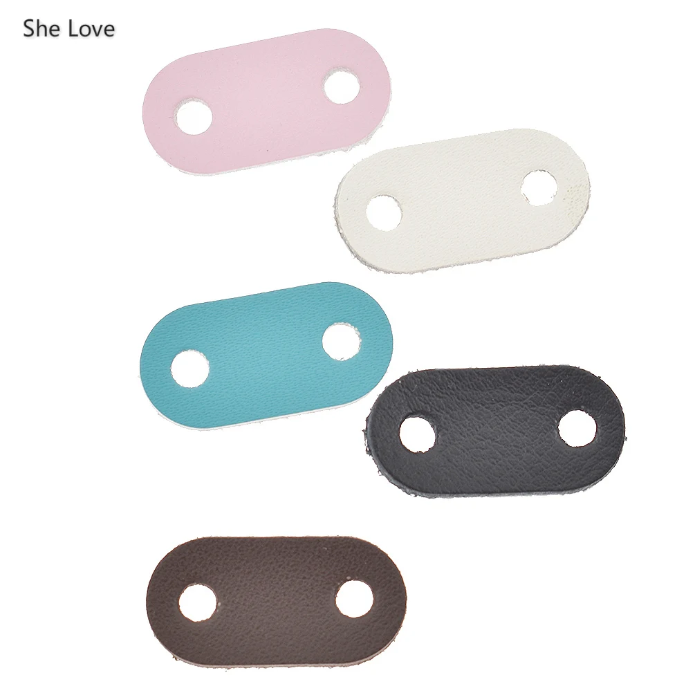 

She Love 20Pcs/lot Blank Handmade Labels For Clothes Garment Synthetic PU Leather Tags Labels Hand Made Sewing Materials