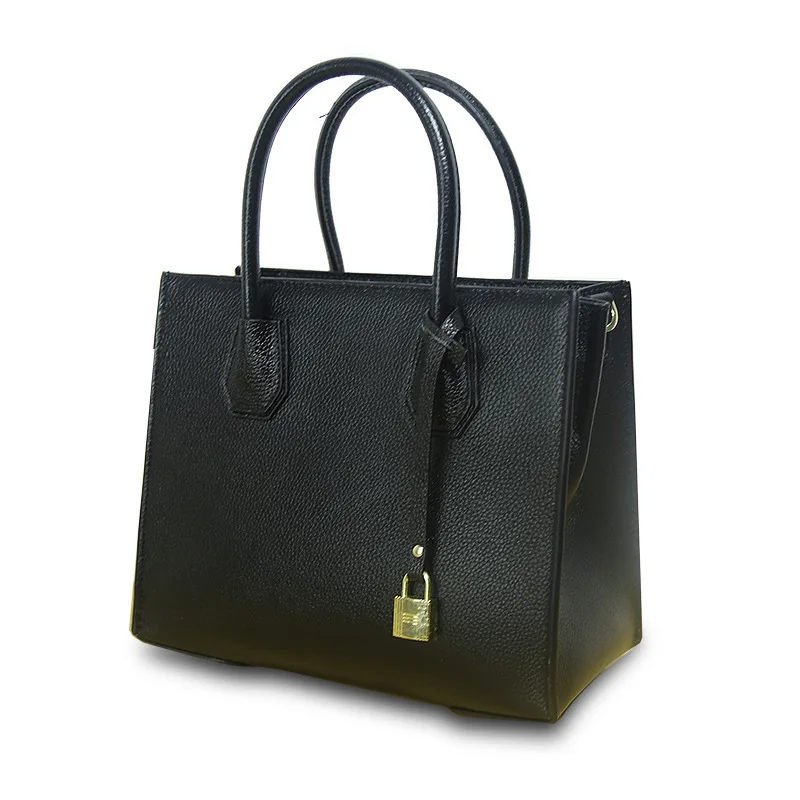 LUYO Европейская мода натуральная кожа роскошные сумки женские сумки через плечо дизайнерские сумки женские - Color: big black