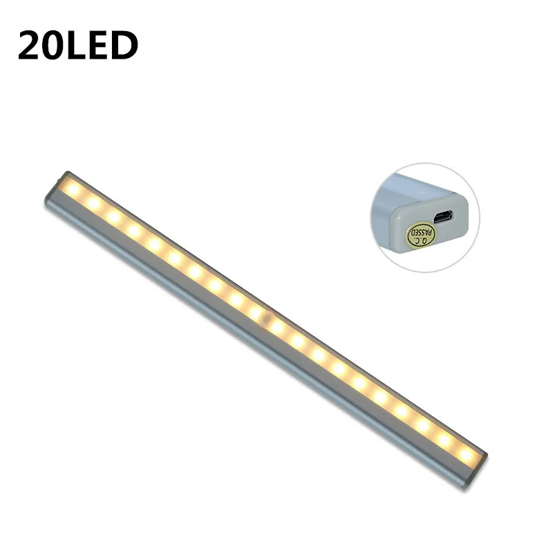 

Motion Sensor Magnetic 20LED lights for Closet Wireless USB Rechargeable, Stick on Anywhere for Hallway, Closet, Stairs, Bedroom
