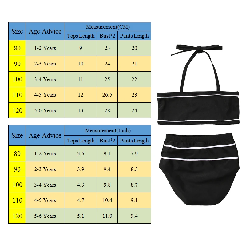 2 шт. одежда для малышей для девочек повязка слинг Твердые Топы+ Шорты с высокой талией Холтер Купальник бикини Купальники наряды