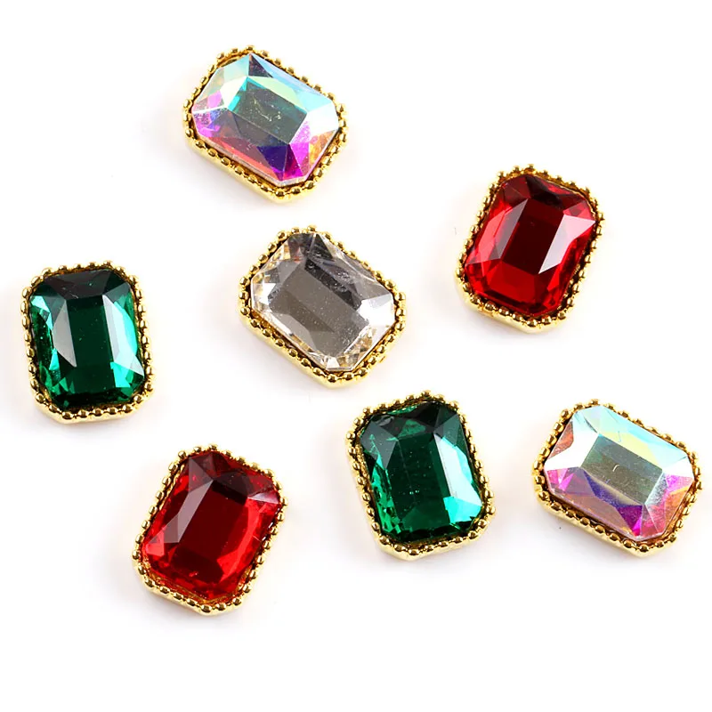 10 قطعة/الوحدة كوريا مستطيل مربع 3d بريق سبيكة مسمار الفن زينة مسمار حُليات المجوهرات اكسسوارات ملصقات الأظافر لوازم