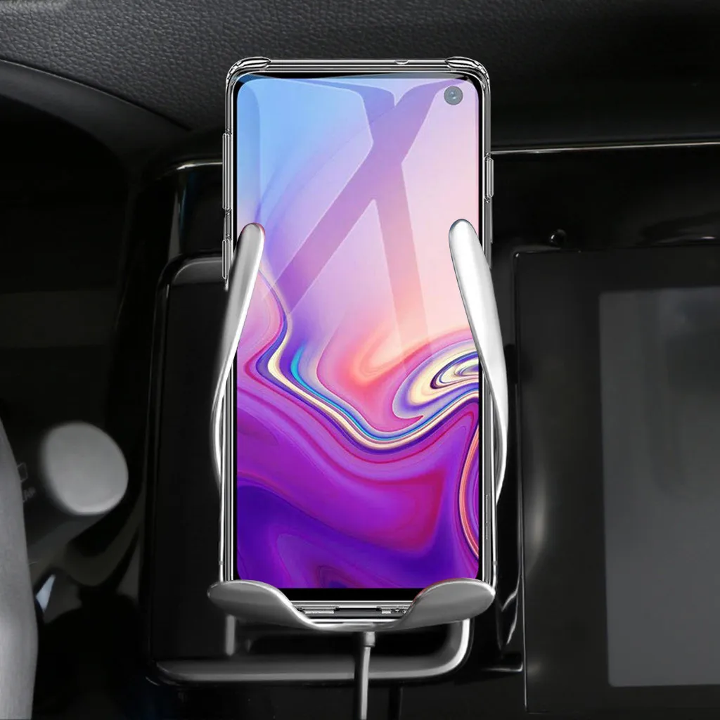 

10W Qi car wireless charger fast 2 in 1 Magnetic Vehicle Mount Phone Holder Pad For iPhone X/8/8 Plus For Samsung S10/S8 GPS