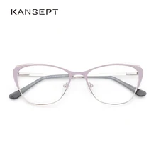 Металлические женские оправы Модные кошачих глаз очки по рецепту Женская оправа для женщин# TF2210C5