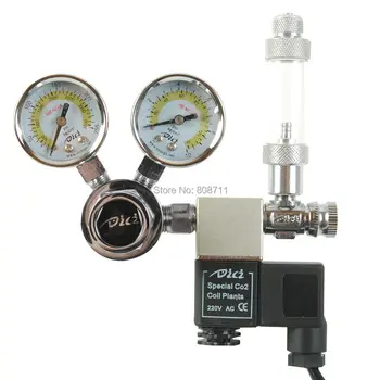 

Aquarium WYIY DICI CO2 Regulator, Solenoid Large Dual Gauge Horizontal Connector Regulator DC01-01 bubble counter, Cylinders