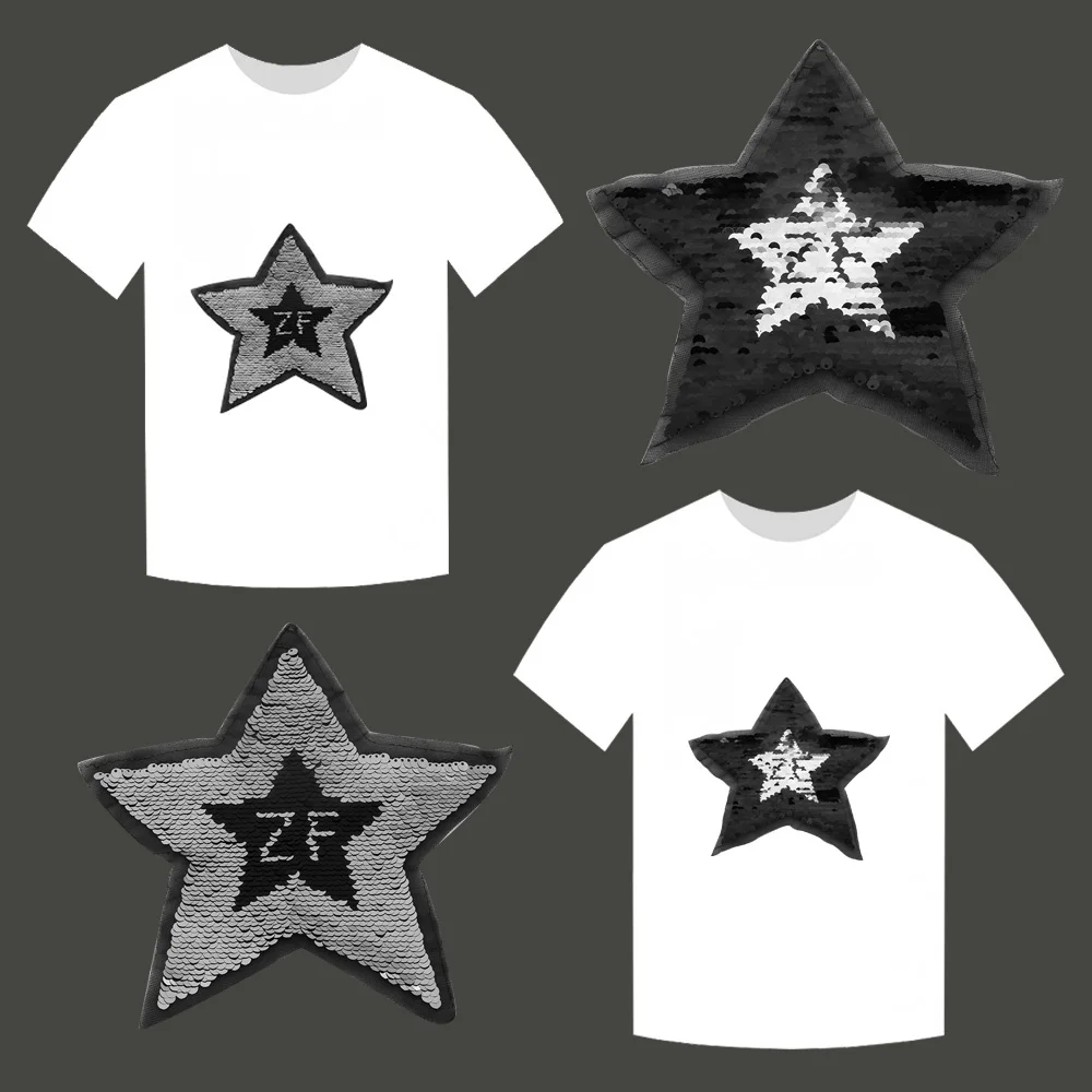 

Star Reversible Color Changing Sequins Sewing Clothes DIY Applique Clothing Jeans Craft
