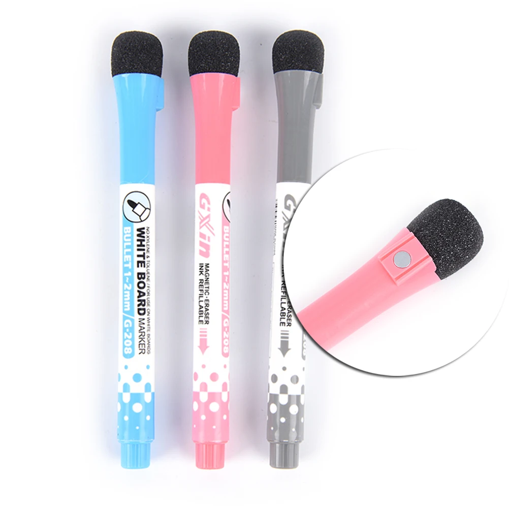 

1pc 3 Colors White Board Whiteboard Marker Pen Eraser Art Mark Pen Oil Pen Creative Double Write Wipe Erasable Marker Pen Lovely