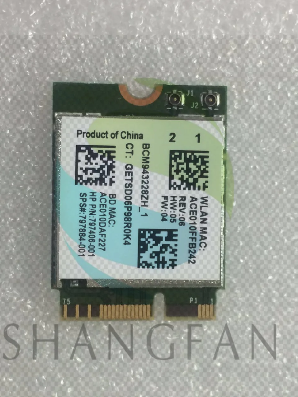 BroadCom BCM43228 BCM943228 BCM943228Z BCM943228ZH SPS:797884 001 NGFF ...