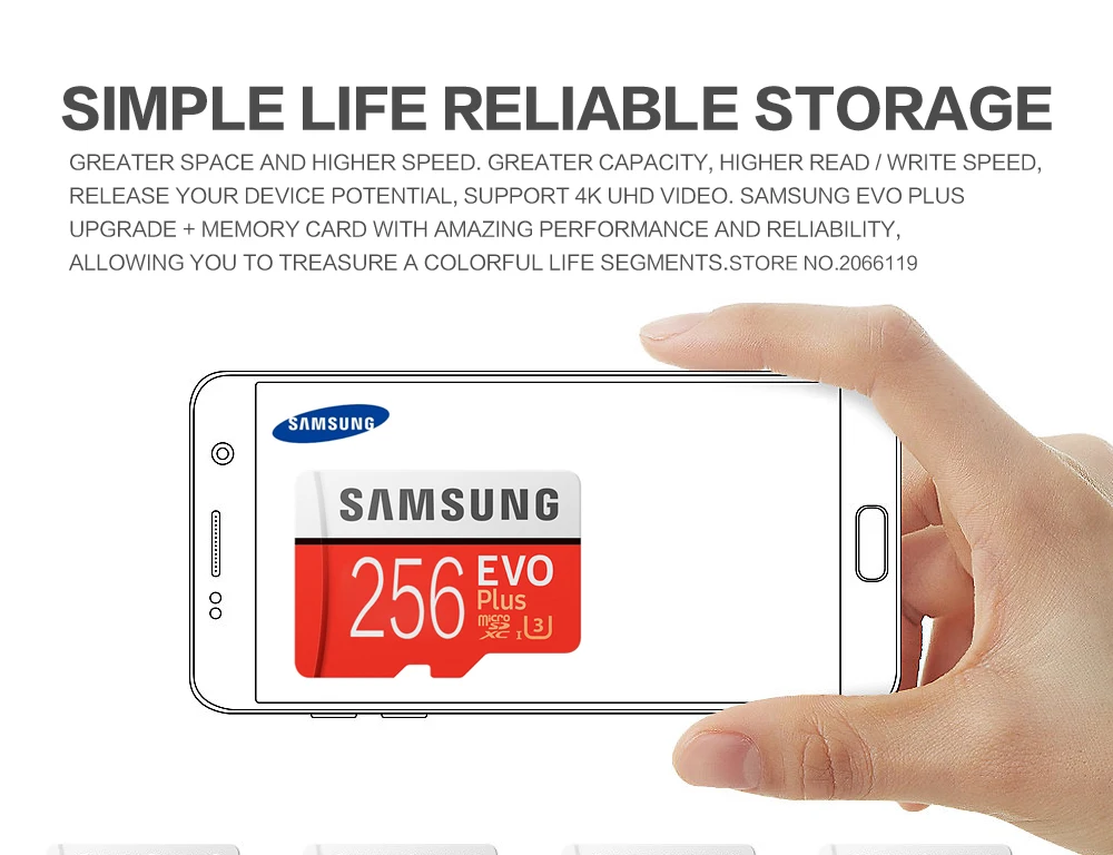 SAMSUNG Micro SD карта 32 Гб карта памяти карта Micro sd карта памяти 64 Гб 128 ГБ 256 ГБ C10 4KHD TF для мобильного телефона с SDHCSDXC