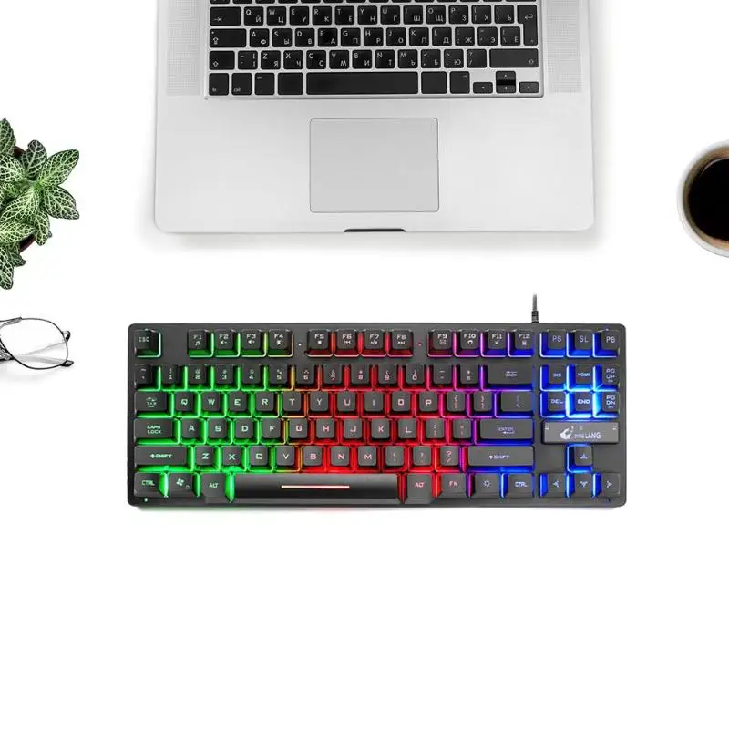 ZIYOU LANG K16 87 клавиш USB Проводная игровая клавиатура механическое ощущение 7