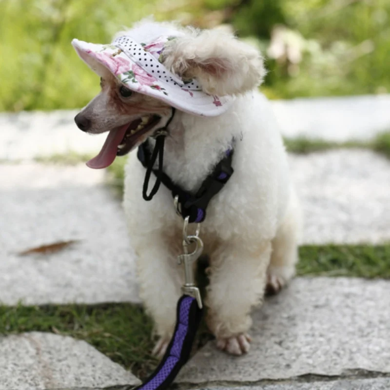 Головной убор для собак поставки домик для домашних животных ткань дышащая Солнцезащитная шляпа s& кошки шляпка для официальных мероприятий собак полосатая шляпа аксессуары для животных