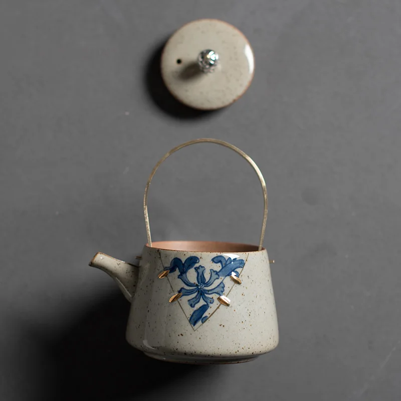 WIZAMONY японский старинный чайный сервиз глазурь селадон Zisha Ceramics сине белый