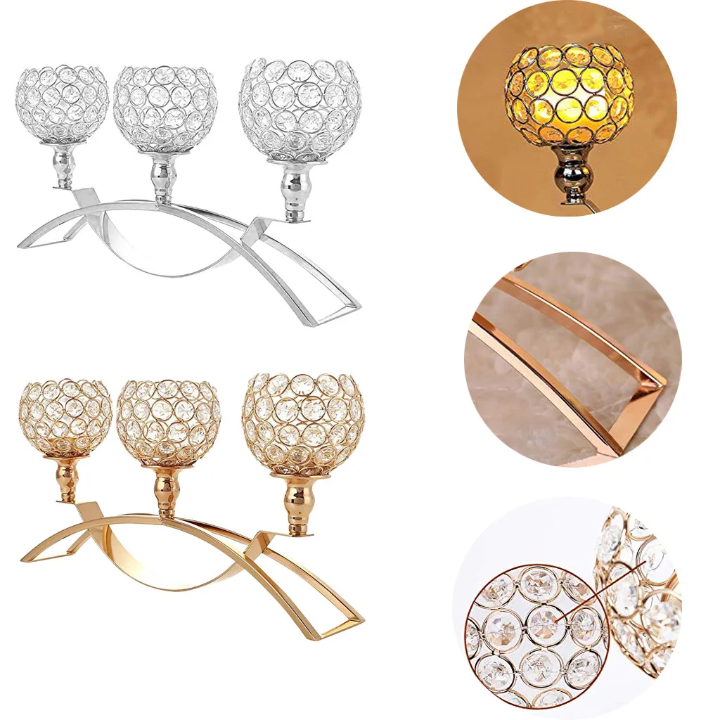 

Crystal Pillar Candle Holders Wedding For Living Room Table Decoration Candlestick Tealight Hanging Lantern Bird Cage Vintage