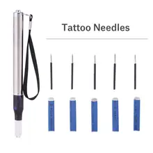 Ручка для микроблейдинга тату со светом многофункциональная игла лезвие для татуажа машина для перманентного макияжа+ 5 шт. R5+ 5 шт. 18 иглы