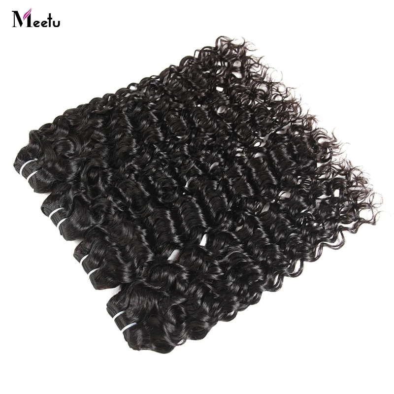 Meetu Hair 4 Bundles Malaysian Water Wave Human Hair Natural Color 100% Bouncy Non Remy Hair Extension 10''-28'' Free Shipping Meetu Hair 4 Bundles Malaysian Water Wave Human Hair Natural Color 100% Bouncy Non Remy Hair Extension 10''-28'' Free Shipping