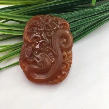 

Natural Huanglong jade large style Guanyin pendants