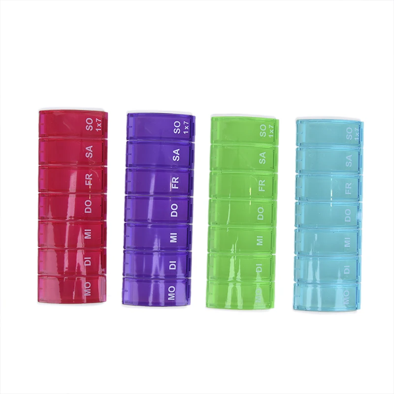 New Weekly 7 Days Pill Organizer Tablet Pill Storage Box Plastic Medicine Box Splitters Case Health Care Tool Random