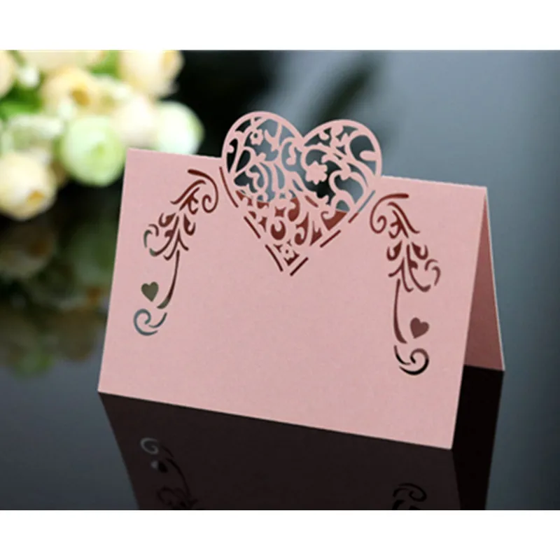 25 шт. лазерная резка в форме сердца карты места Свадебные именные карты для свадебной вечеринки украшения стола Свадебные украшения