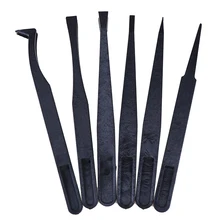 6 шт. антистатические ESD пинцеты из нержавеющей стали инструменты для технического обслуживания промышленные прецизионные изогнутые прямые пинцеты Инструменты для ремонта