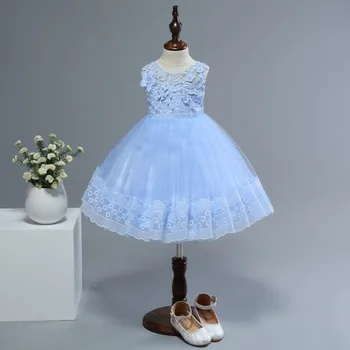 

2019 NEWEST Children Kid Girls Bow Lace Princess Floral Tutu Formal Princess Dress Clothes 0116