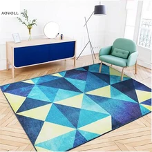 AOVOLL коврики для детской комнаты коврики и ковры для дома гостиная Синий геометрический узор ковер современный детский Декор мальчик