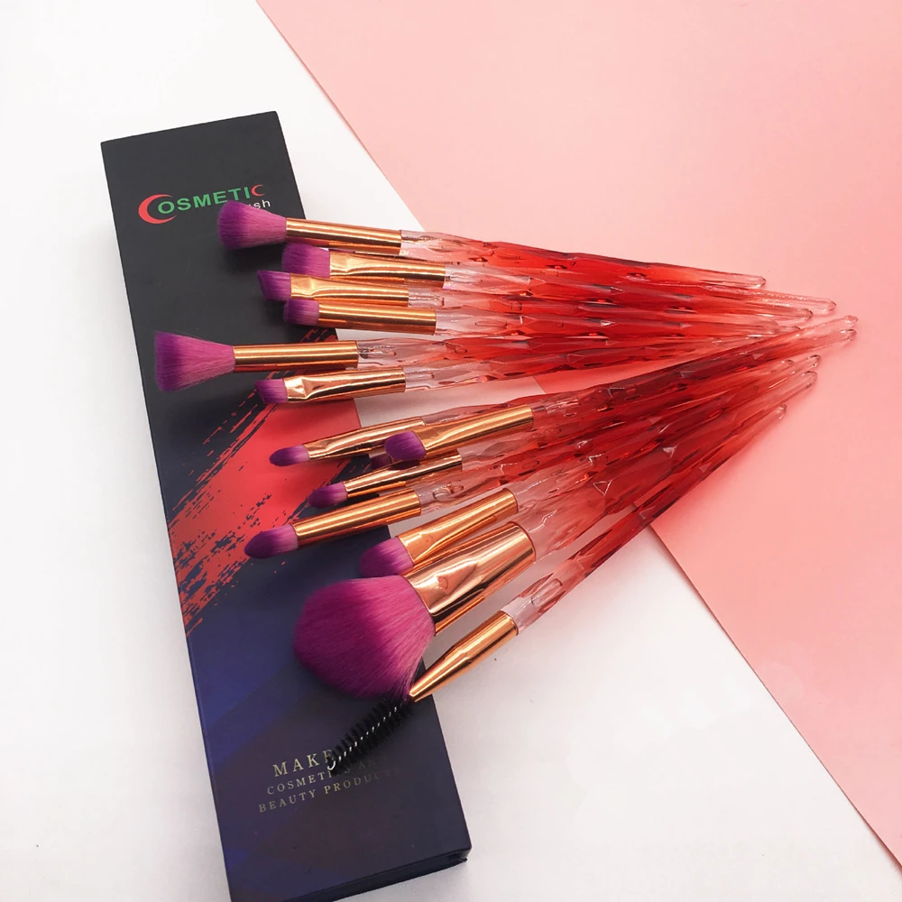 CHILEELOVE 15 шт. градиент Diamond Star фиолетовый, черный глаз Кисть для макияжа инструмент Вентилятор нейлоновая кисточка