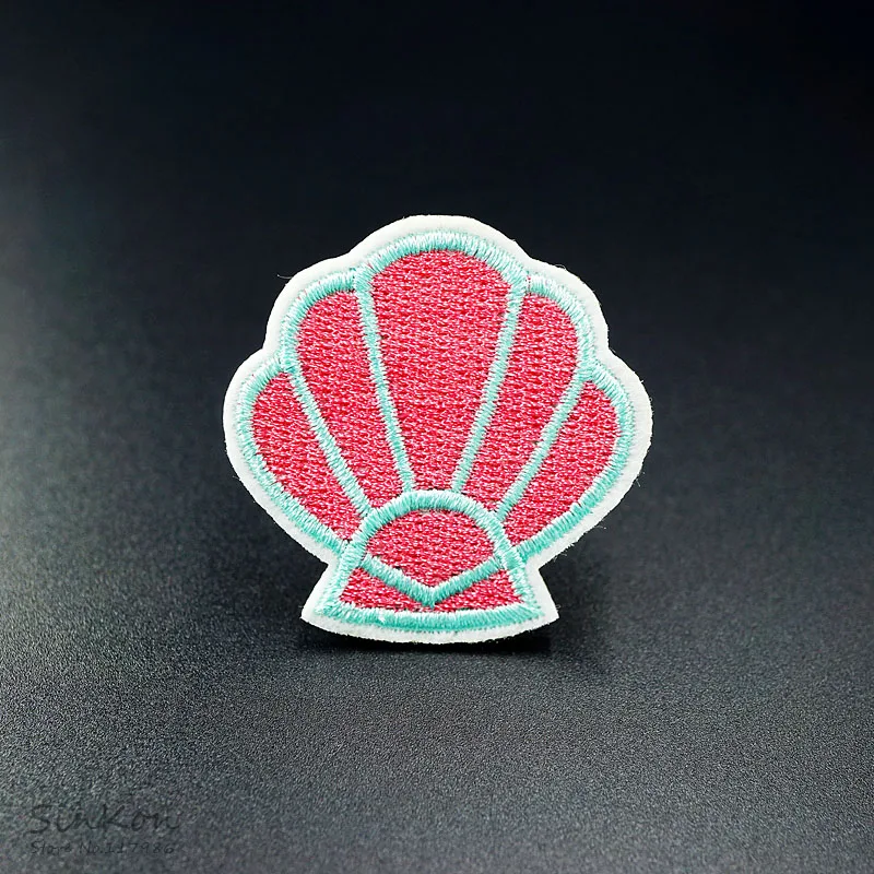 

Shell (Size:4.3X4.3cm) Embroidered Patch Badges Sewing Applique Badge Clothes Stickers Apparel Garment Accessories